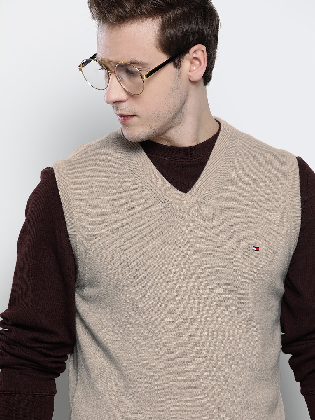

Tommy Hilfiger Men Beige Pullover Sweaters