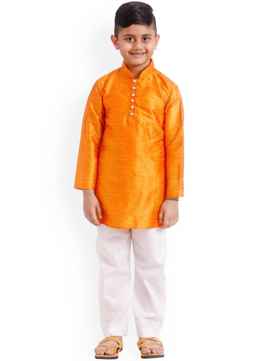

SOULFULLY INDIAN Boys Orange Regular Kurta with Pyjamas