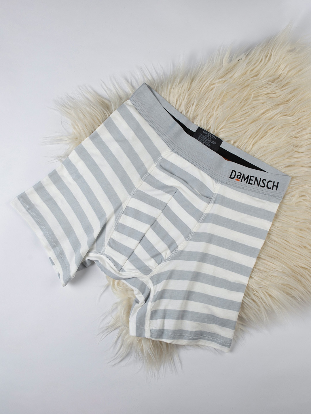 

DAMENSCH Men Anti Bacterial Striped DEO-SOFT Deodorizing Trunks, White