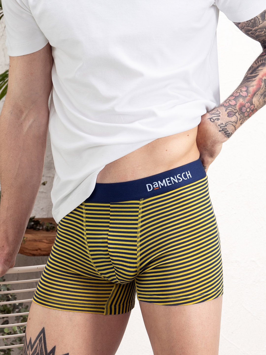 

DaMENSCH DEO-SOFT Printed Premium Egyptian Cotton-Modal Blend Trunk, Yellow