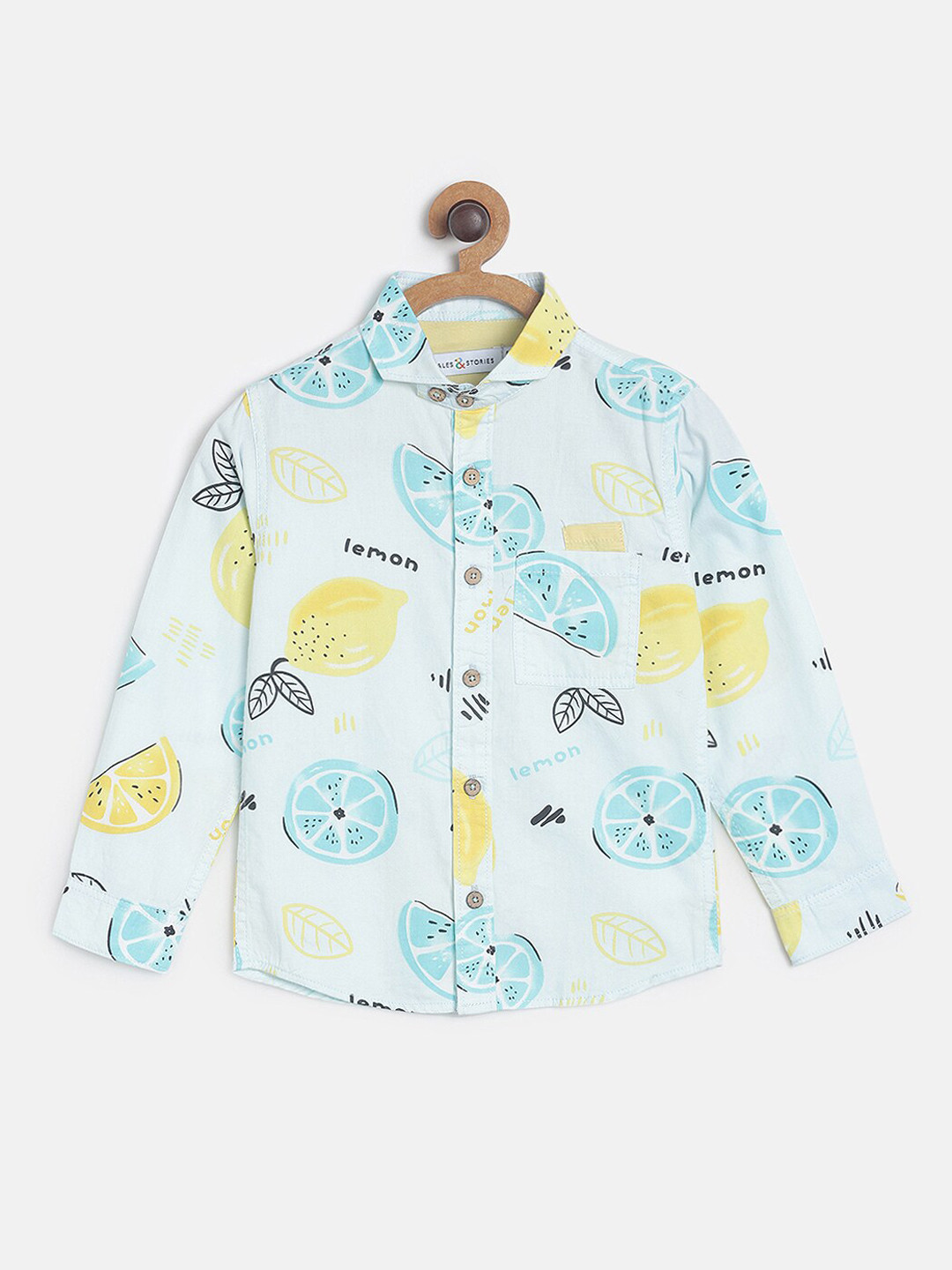 

TALES & STORIES Boys Blue Opaque Printed Casual Shirt