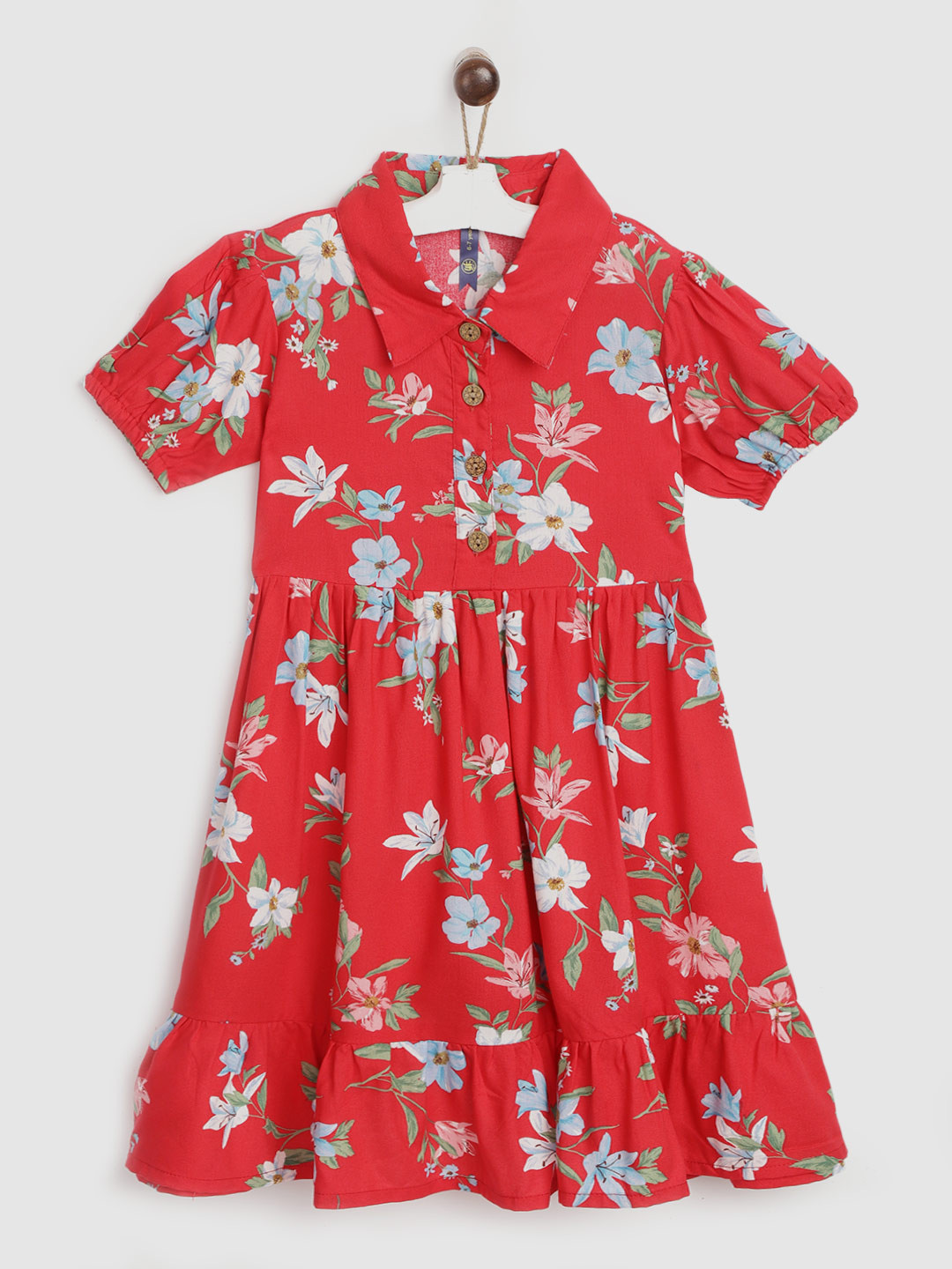 

YK Red & Blue Floral Dress