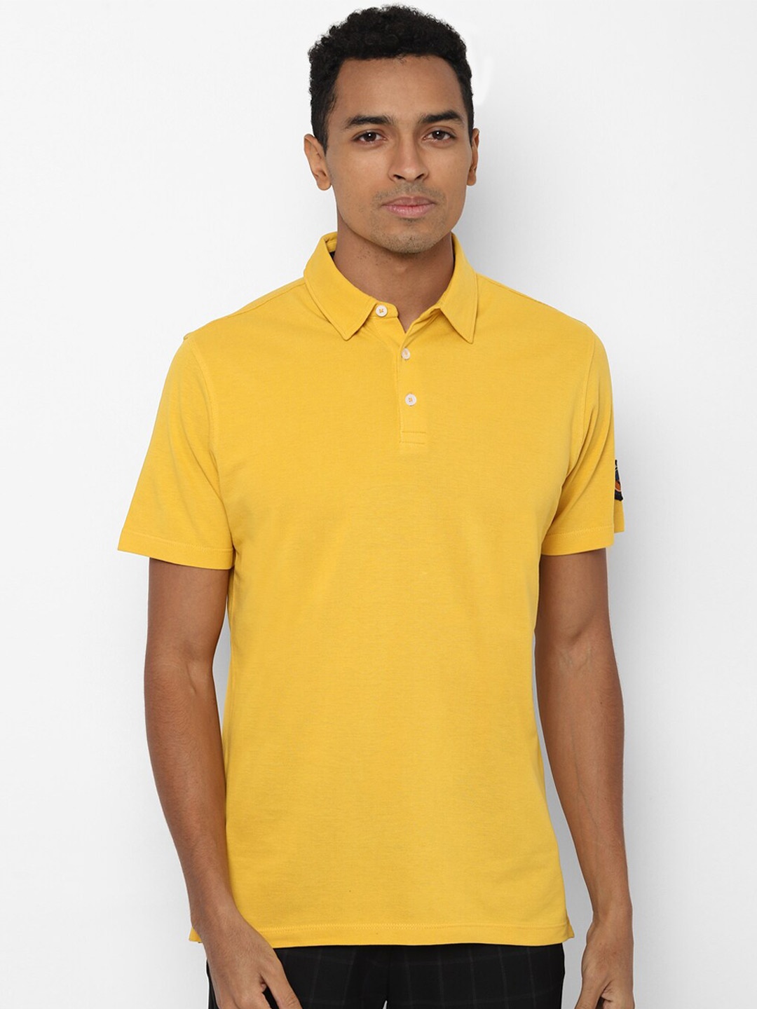 

Allen Solly Sport Men Yellow Polo Collar Pure Cotton T-shirt
