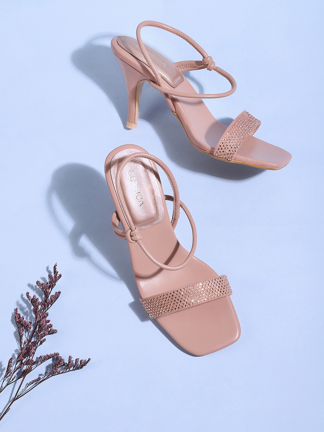 

CORSICA Pink Stone Embellished Sandals