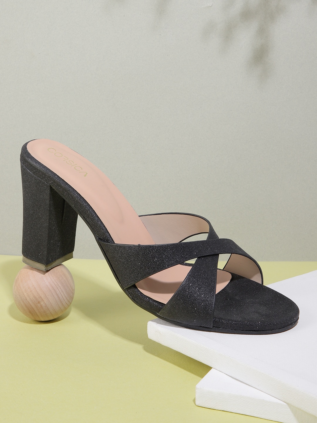 

CORSICA Black Party Block Heels