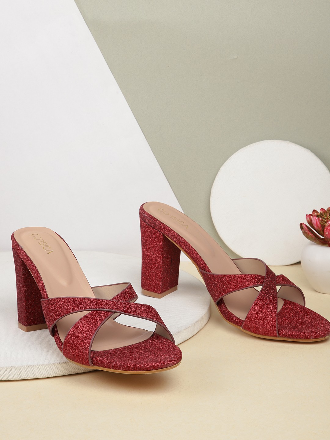 

CORSICA Red Party Block Sandals