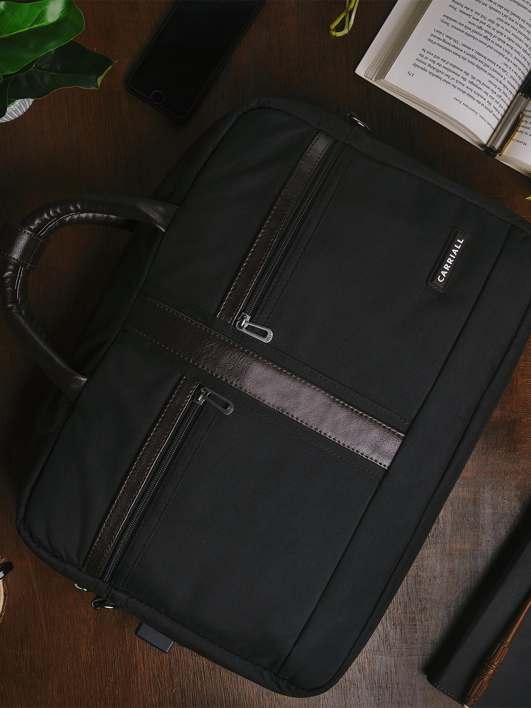 

CARRIALL Unisex Black & Brown Messenger Bag