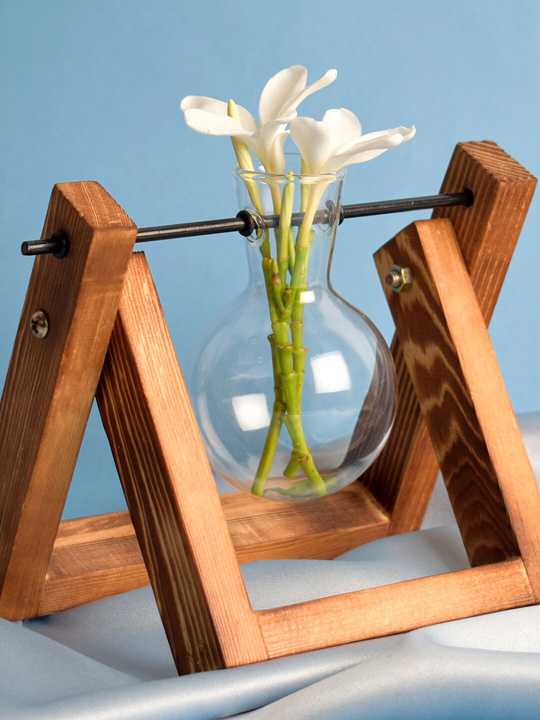 

THE ARTMENT Transparent & Brown Solid Flask Planter