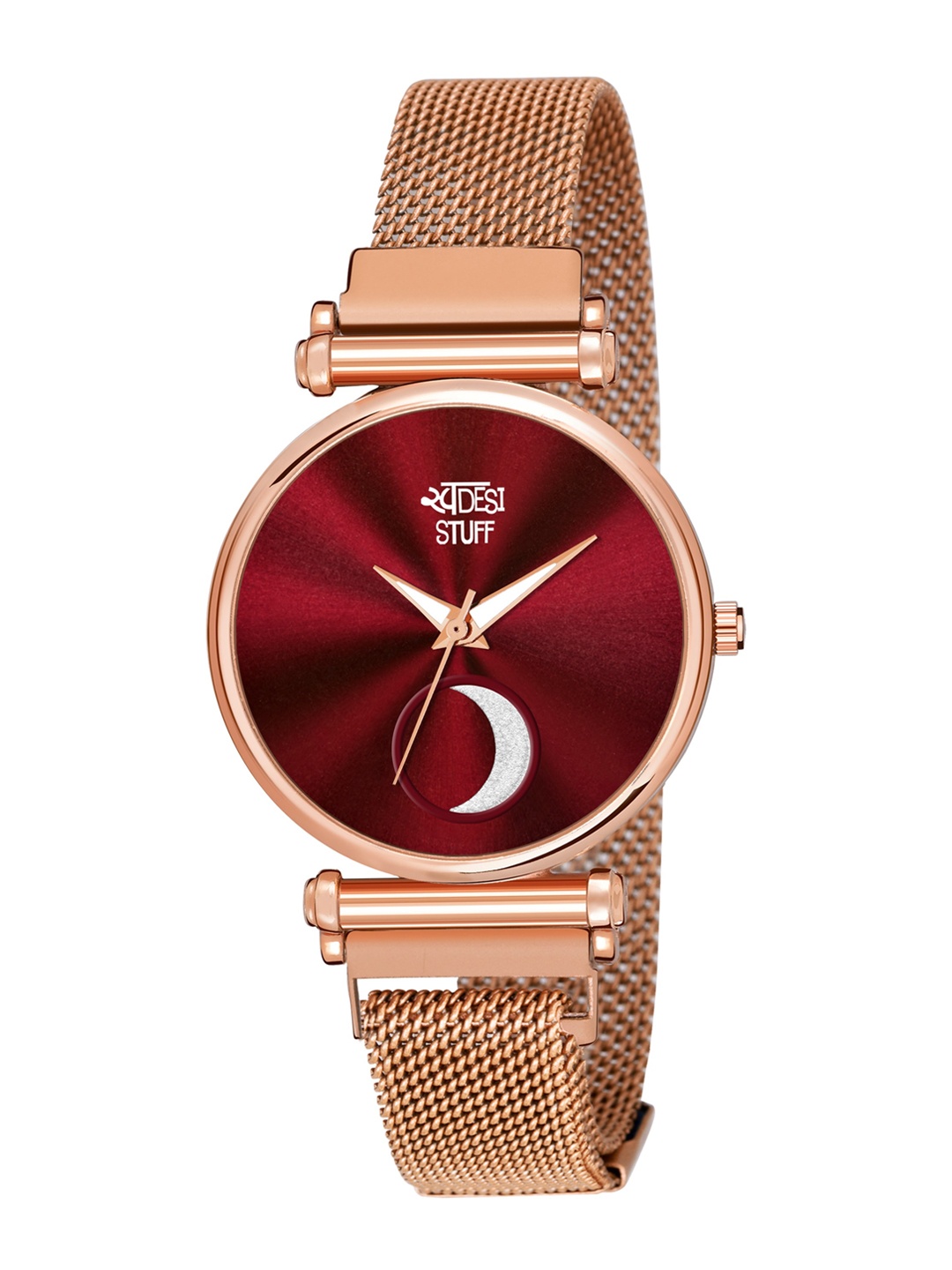 

SWADESI STUFF Women Red Printed Dial & Rose Gold-Plated Straps Analogue Watch SDS 139