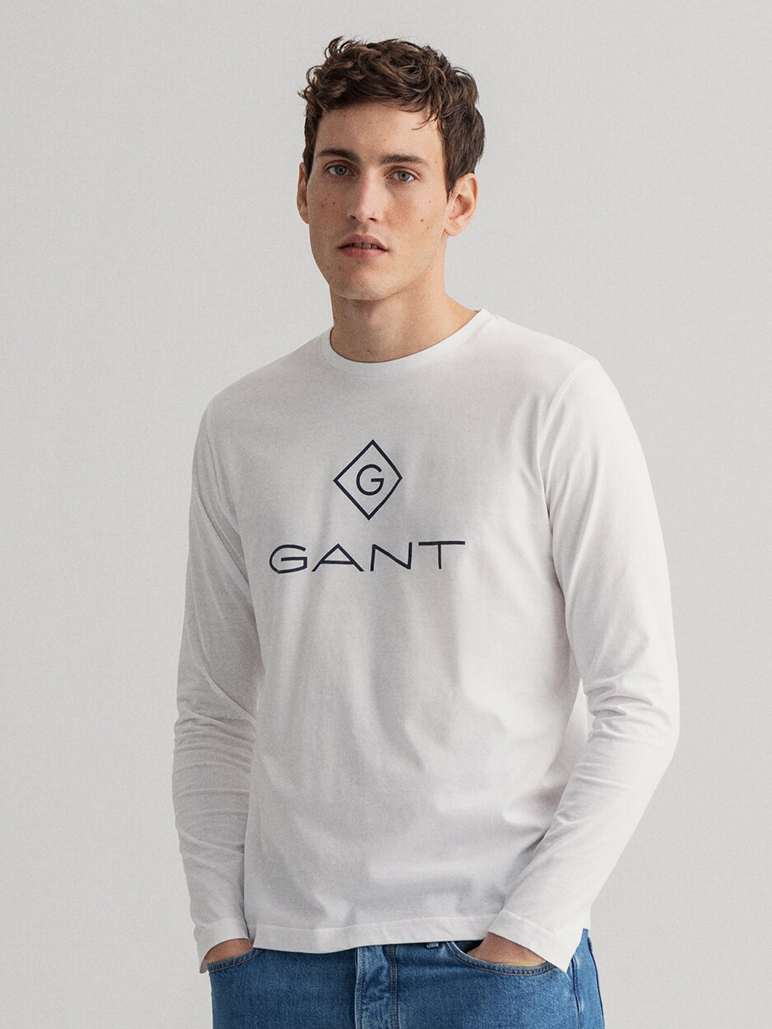 

GANT Men White Typography Slim Fit T-shirt