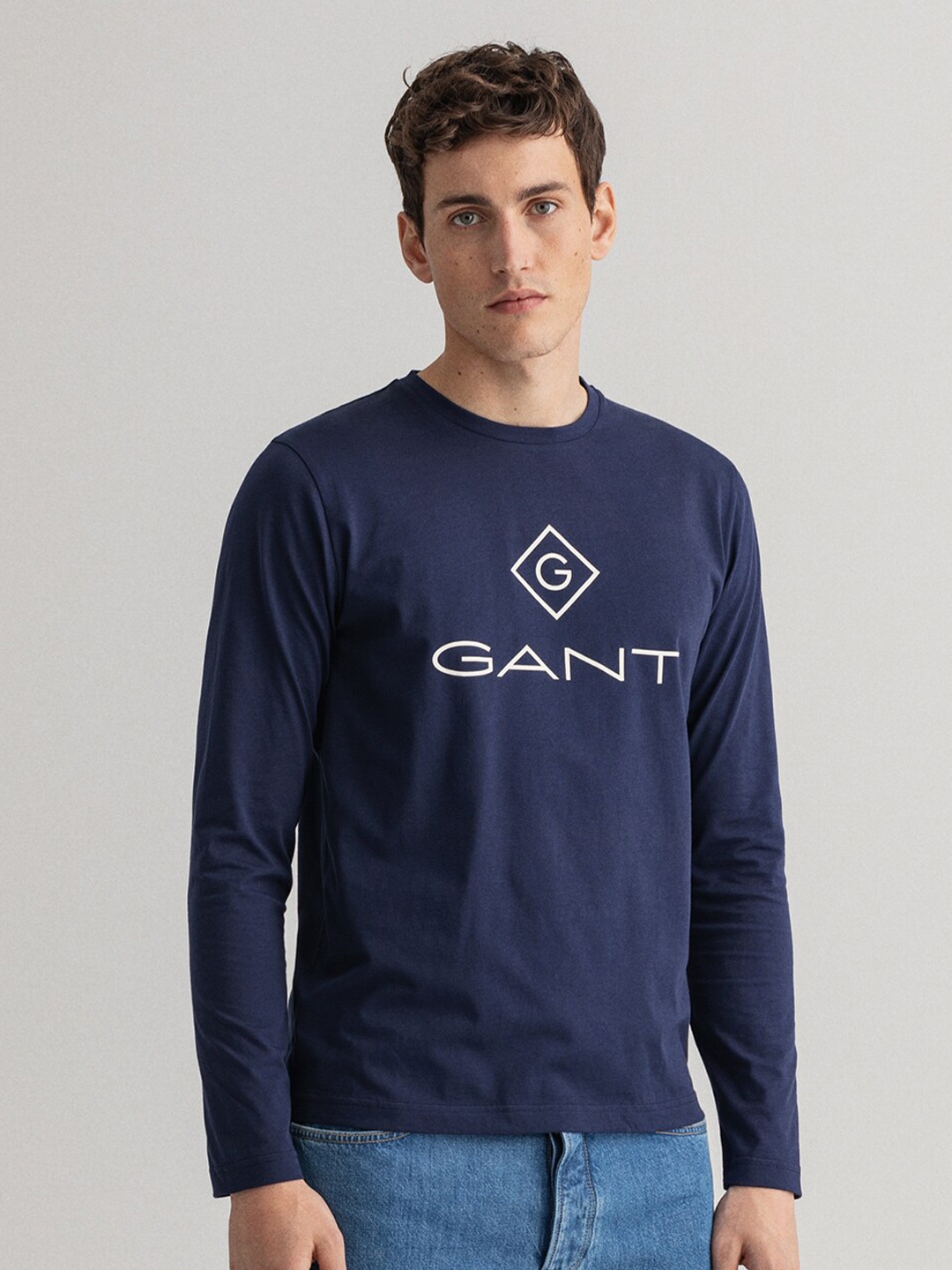 

GANT Men Blue Typography Slim Fit T-shirt