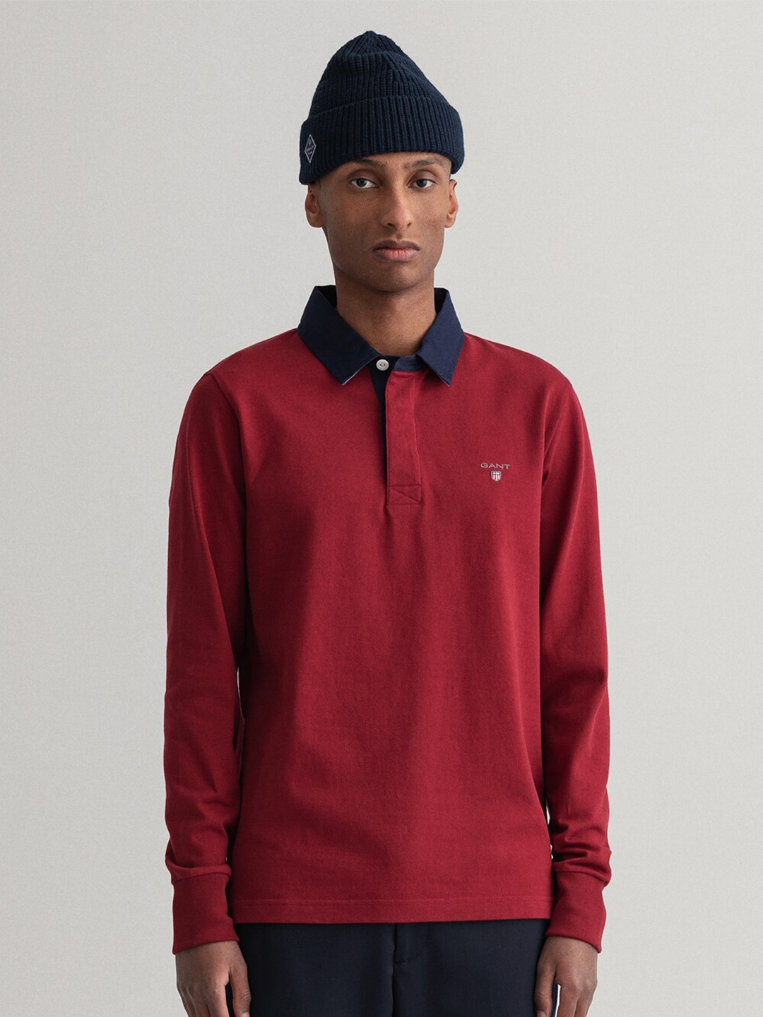 

GANT Men Maroon Polo Collar Slim Fit T-shirt