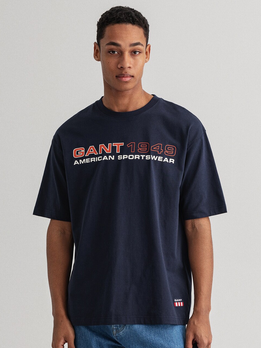 

GANT Men Blue Typography Printed T-shirt