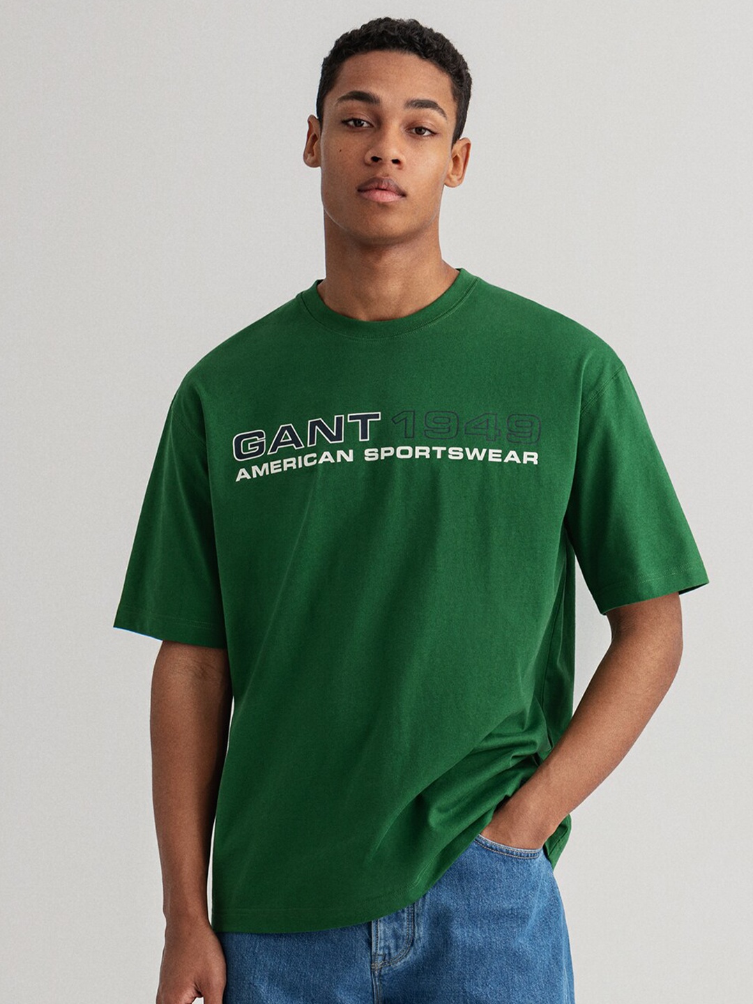 

GANT Men Green Typography Printed T-shirt