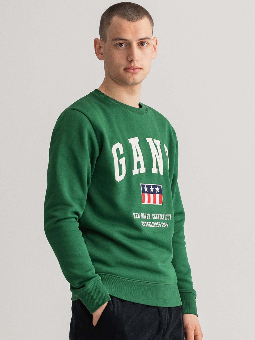 

GANT Men Green Printed Sweatshirt