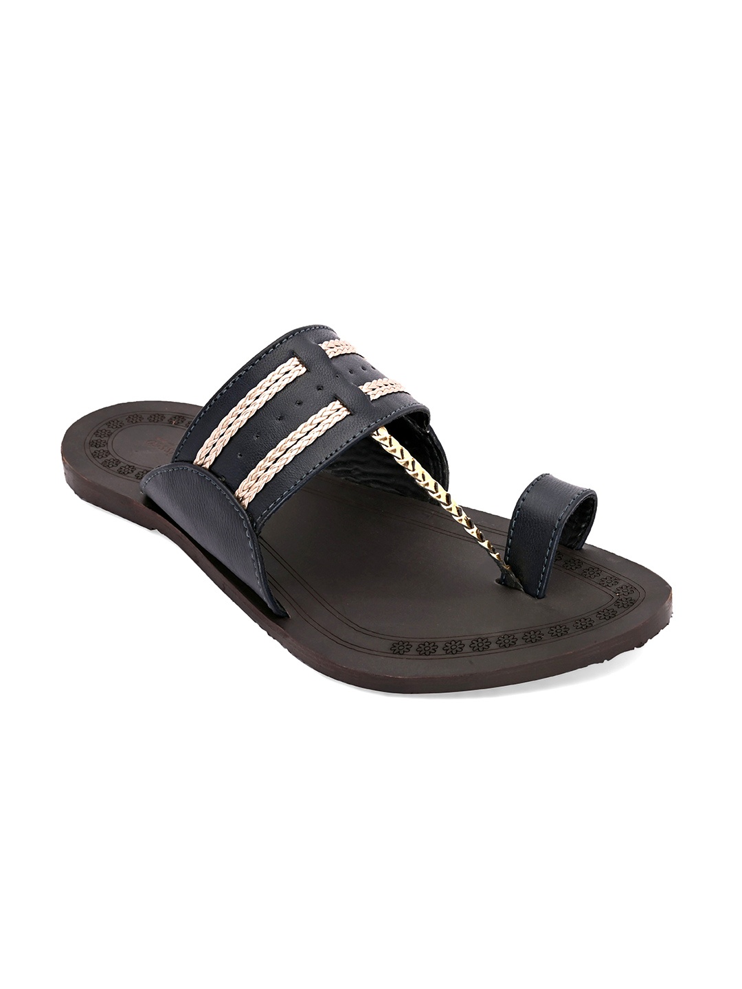 

San Frissco Men Brown & Black Embellished Slip-On