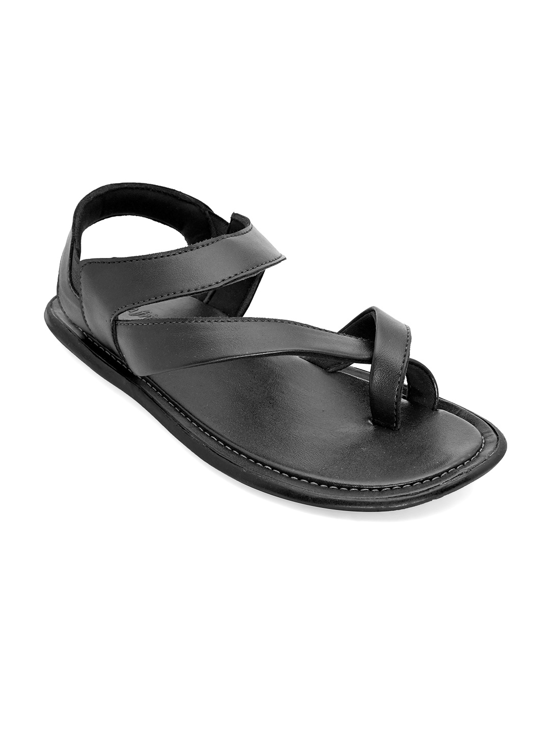

San Frissco Men Black Solid Slip On Comfort Sandals