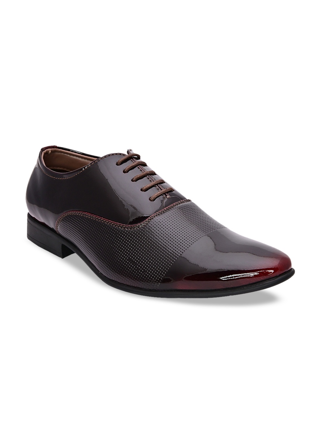 

San Frissco Men Maroon Solid Formal Derbys