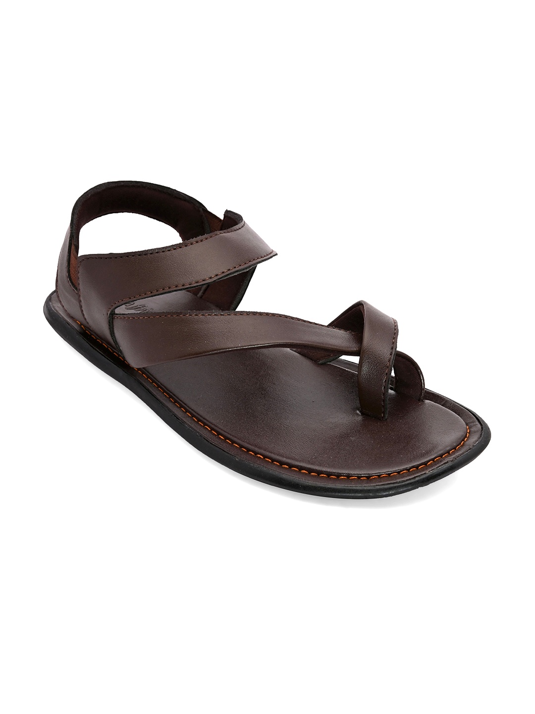 

San Frissco Men Brown Leather Comfort Sandals