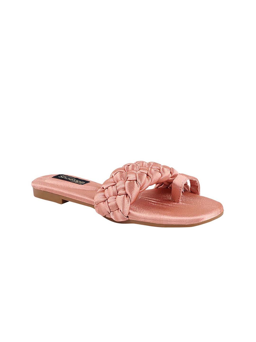 

Shoetopia Women Peach-Coloured One Toe Flats