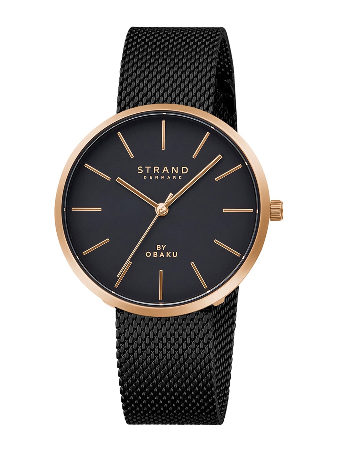 

STRAND BY OBAKU Women Black Dial & Black Bracelet Style Straps Analogue Watch S700LXVBMB