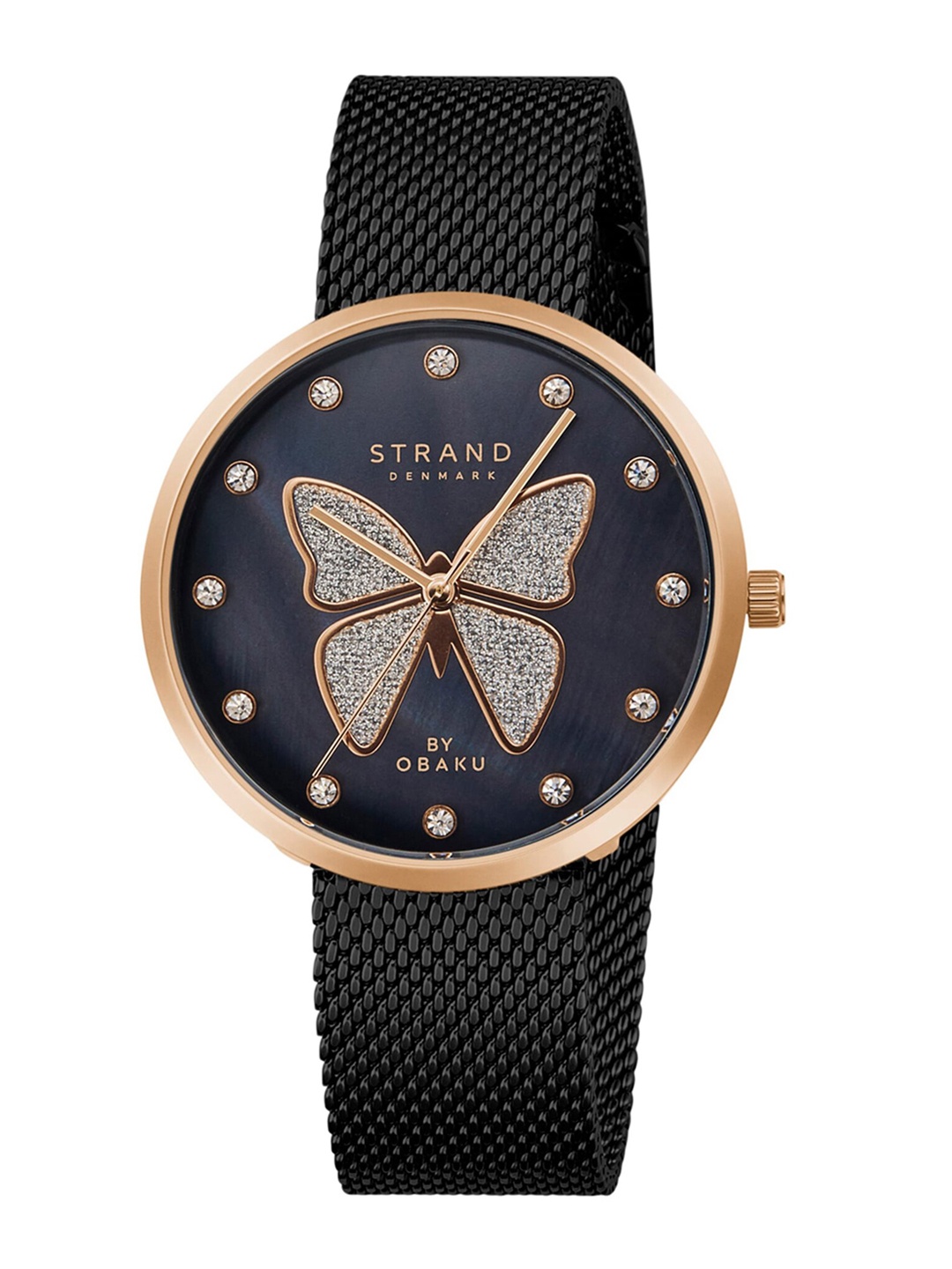 

STRAND BY OBAKU Women Black Embellished Dial & Black Straps Analogue Watch S700LXVBMB-DB