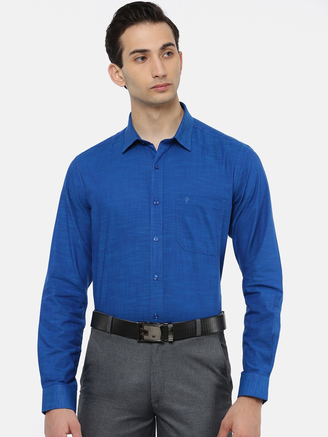 

Ramraj Men Blue Slim Fit Opaque Formal Shirt