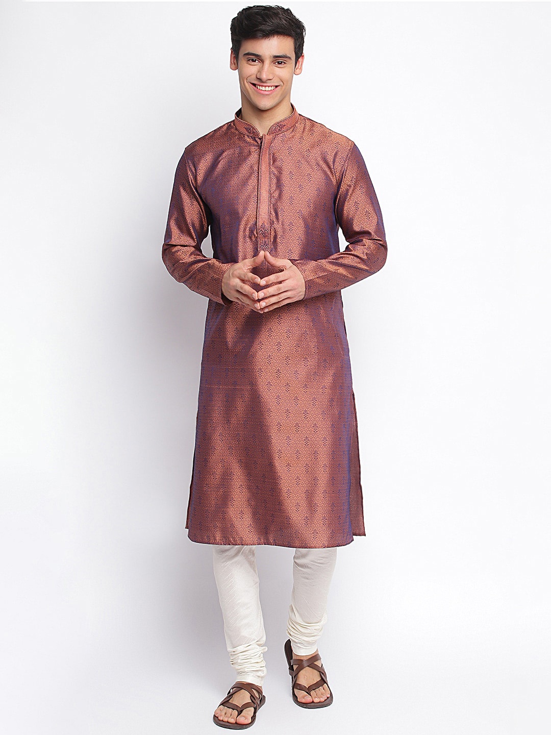 

Sanwara Men Purple Regular Kurta with Churidar