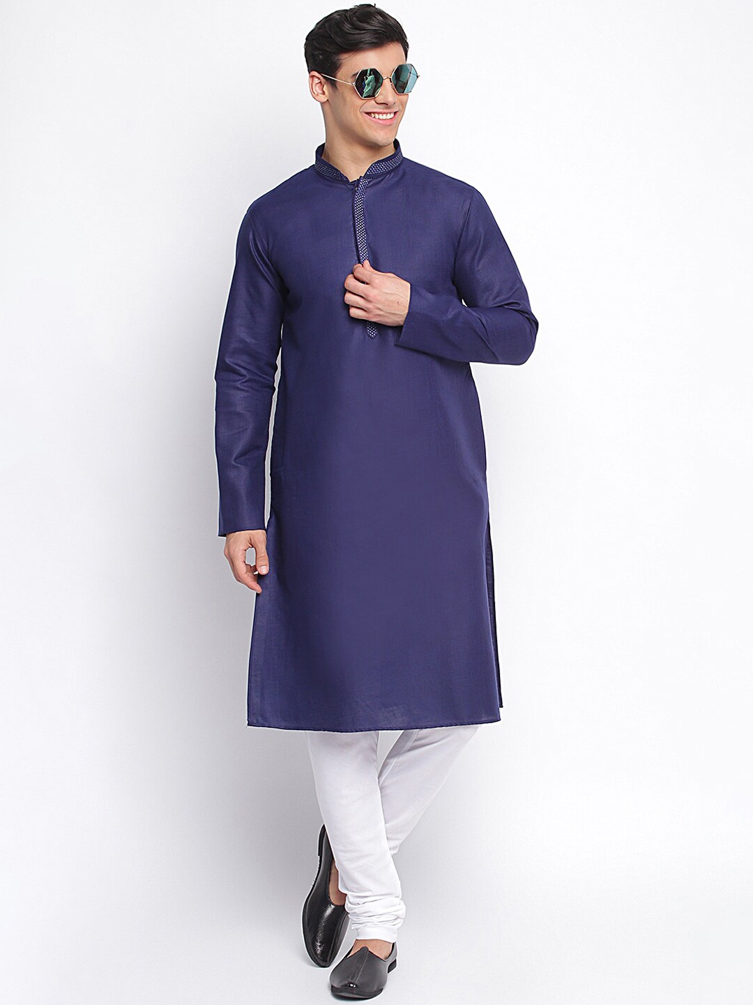 

Sanwara Men Blue Regular Kurta with Churidar