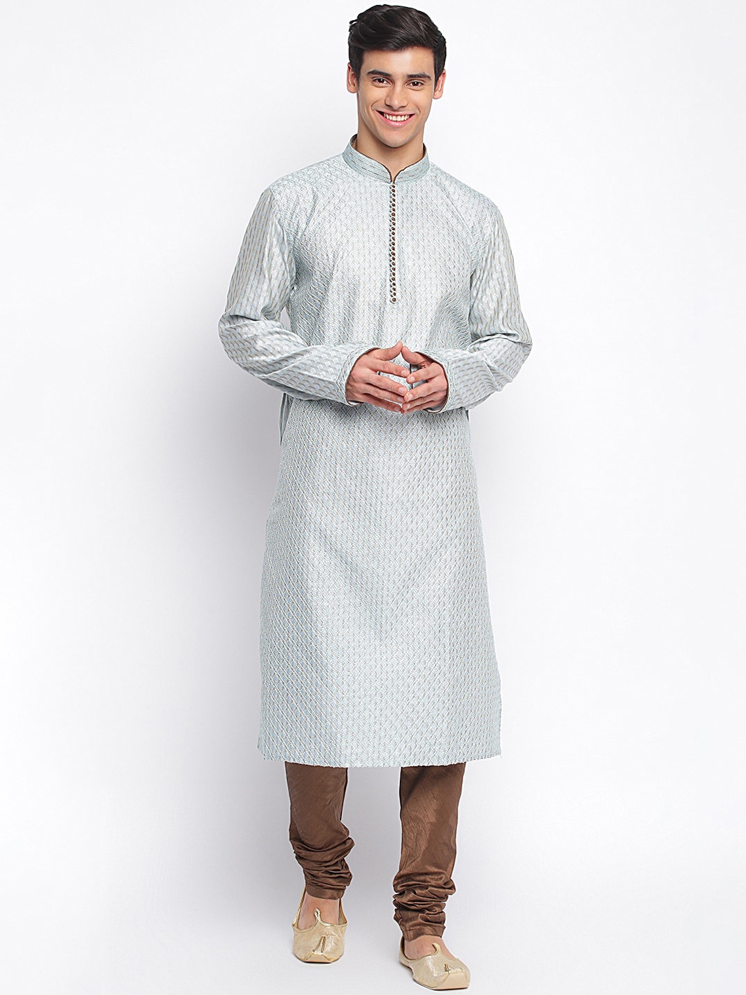 

Sanwara Men Blue Regular Kurta with Pyjamas