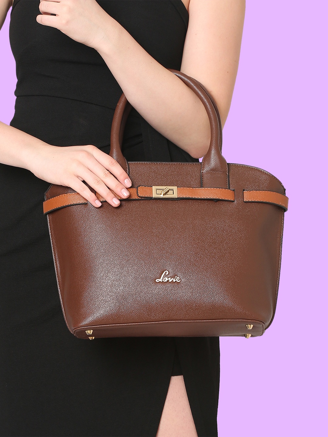 

Lavie Women Brown Structured Handheld Bag