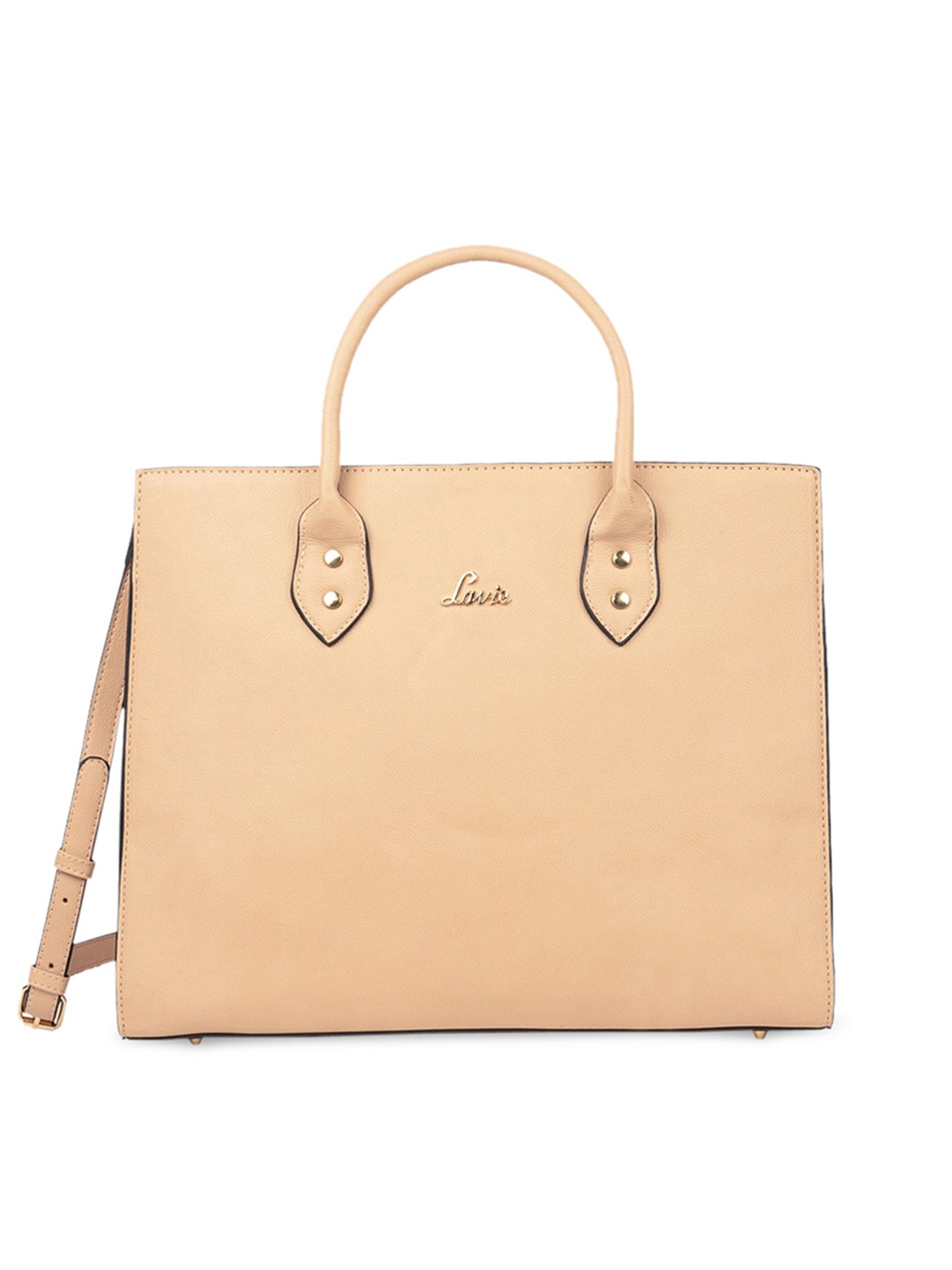 

Lavie Women Beige Structured Handheld Bag