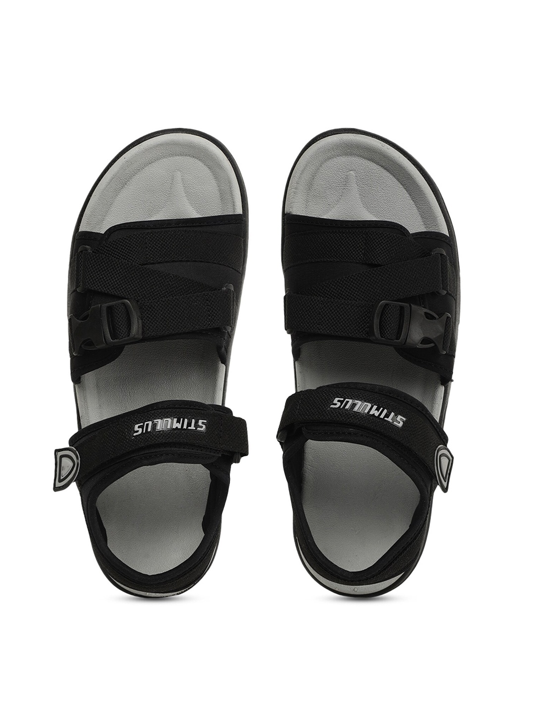 

Paragon Men Black Solid Stimulus Sports Sandals