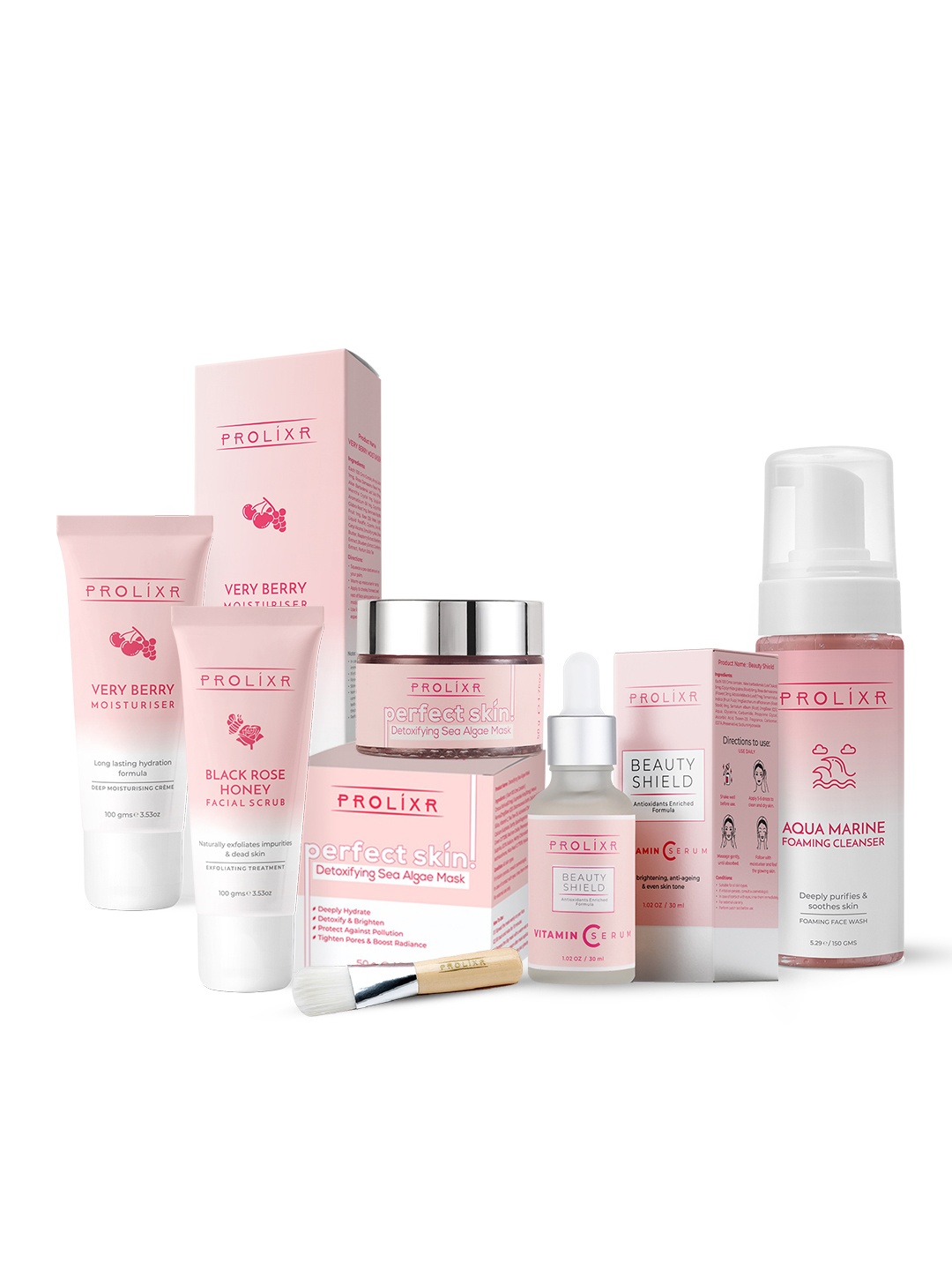 

PROLIXR Ultimate Super Skin Bundle-Pore Tightening & Detoxifying for All Skin Types 430ml, Pink