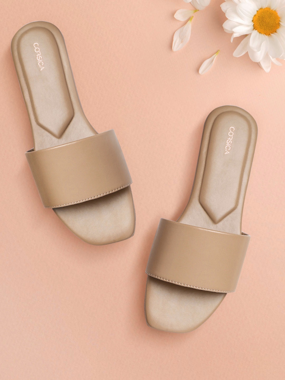 

CORSICA Women Nude-Coloured Solid Open Toe Flats