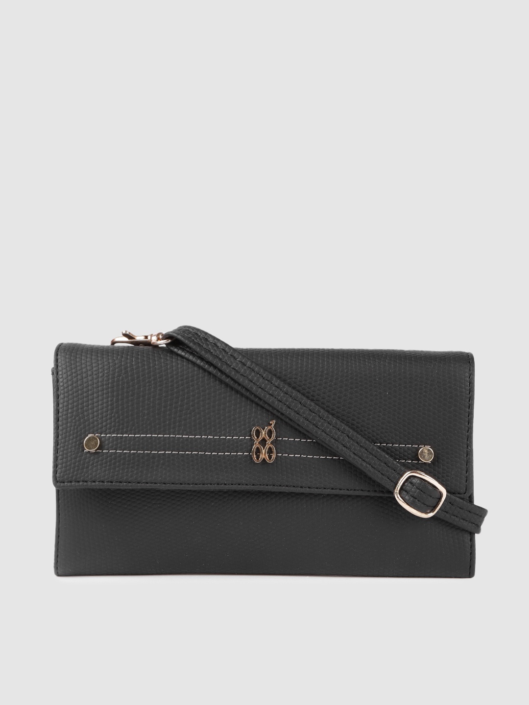 

Baggit Women Black Textured Two Fold Wallet