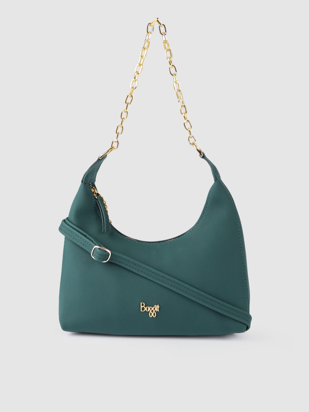 

Baggit Green Solid Structured Shoulder Bag
