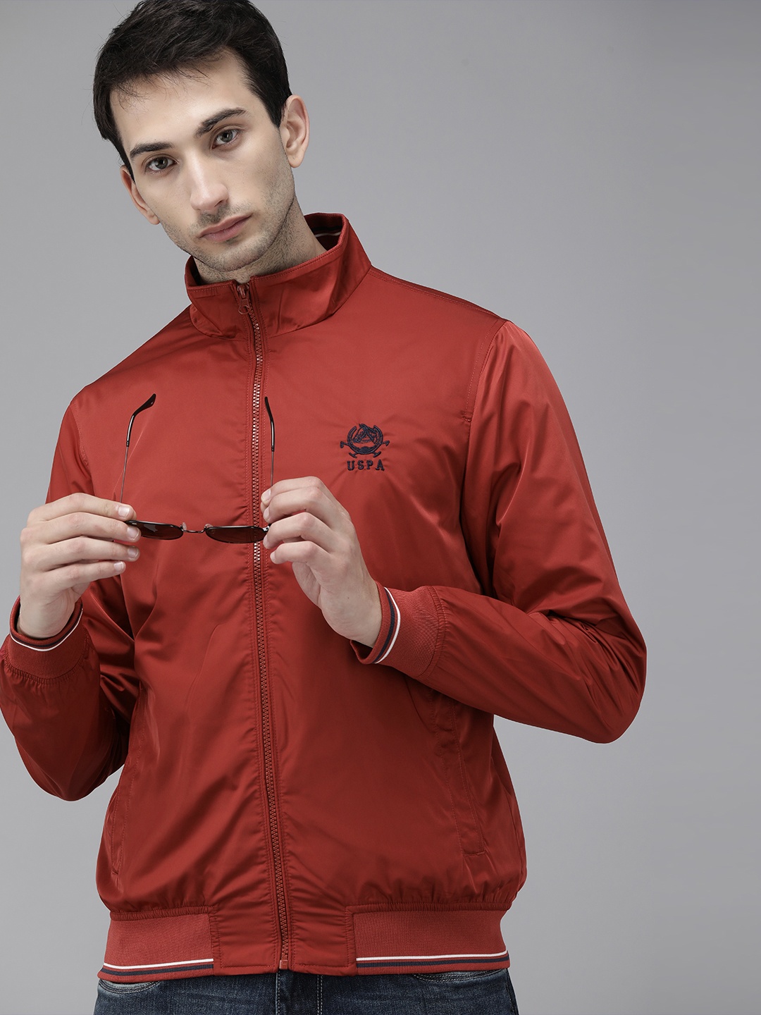 

U S Polo Assn Men Red Bomber Jacket