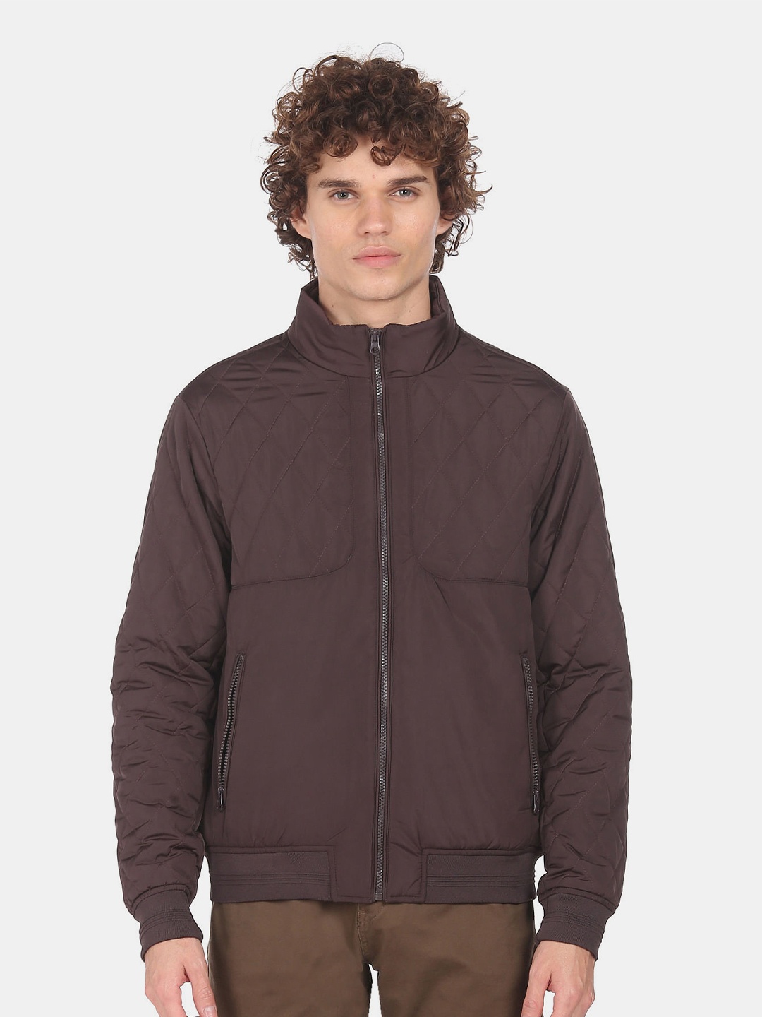 

U S Polo Assn Men Brown Bomber Jacket