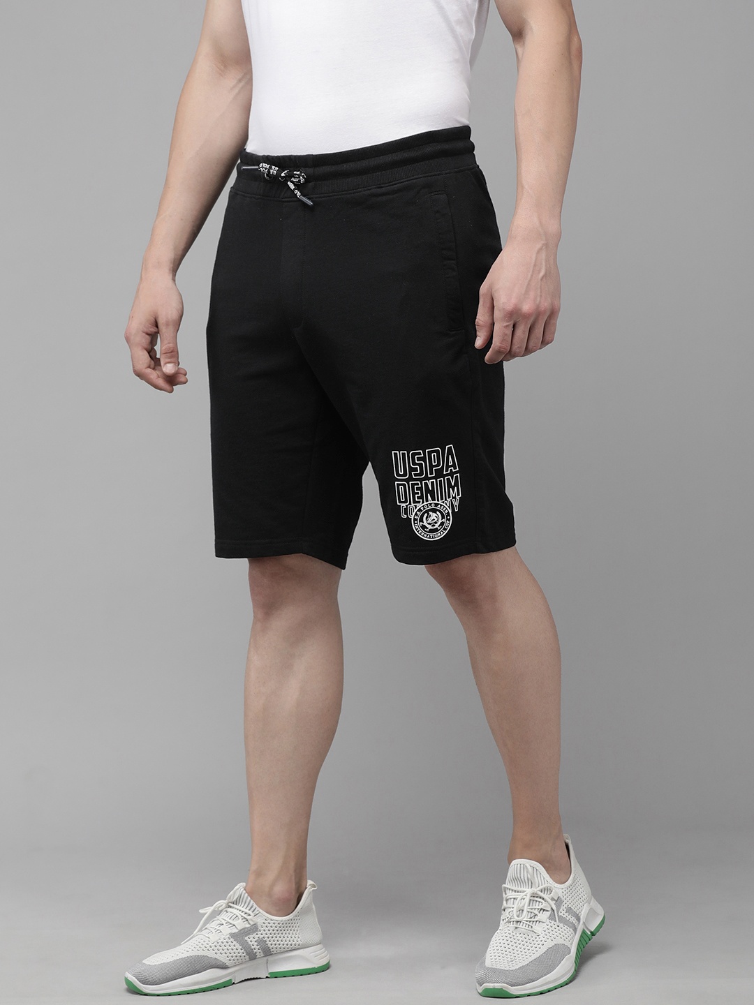 

U.S. Polo Assn. Denim Co. Men Black Printed Regular Shorts