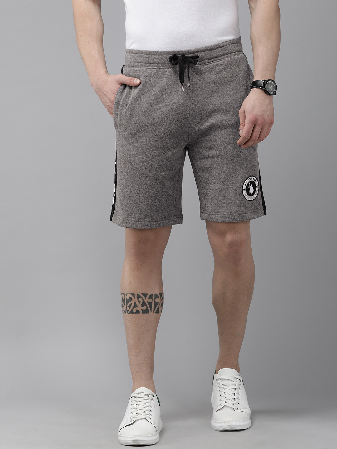 

U S Polo Assn Men Charcoal Solid Regular Shorts