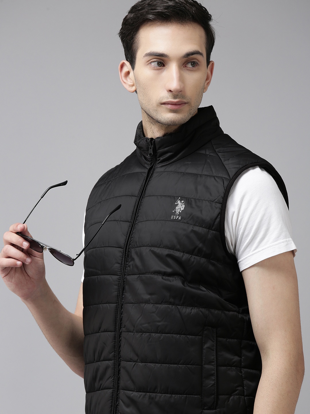 

U.S. Polo Assn. Men Black Solid Puffer Jacket