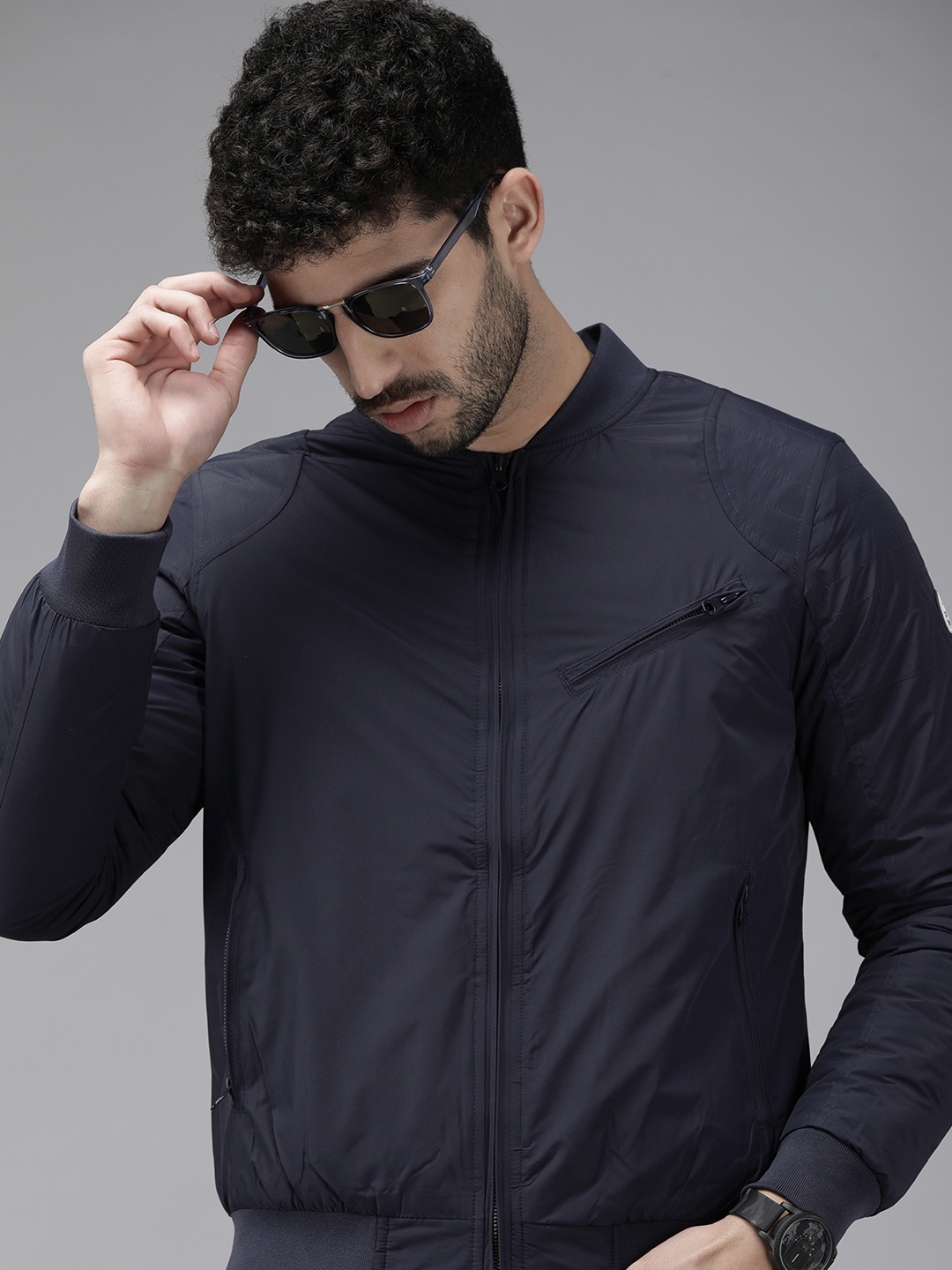 

U S Polo Assn Men Navy Blue Bomber Jacket
