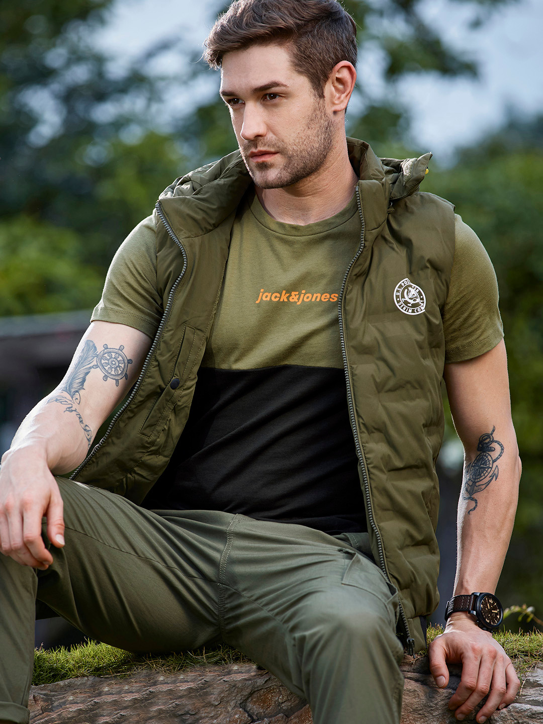 

U S Polo Assn Denim Co. Men Olive Green Padded Jacket