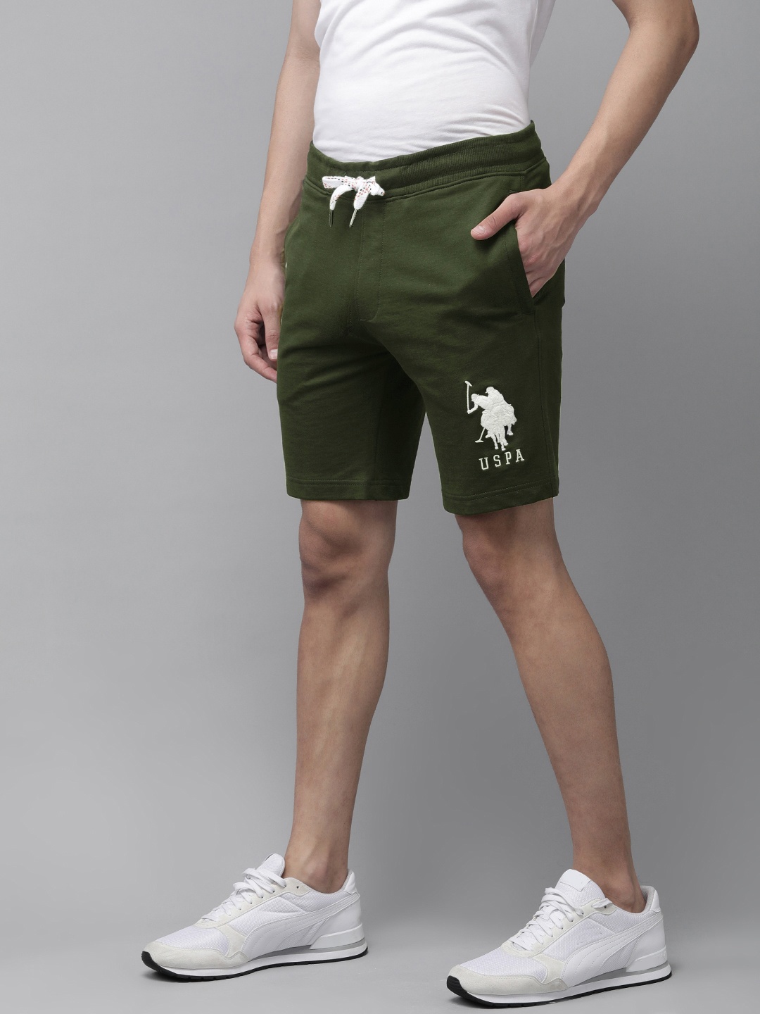 

U S Polo Assn Men Olive Green Regular Shorts