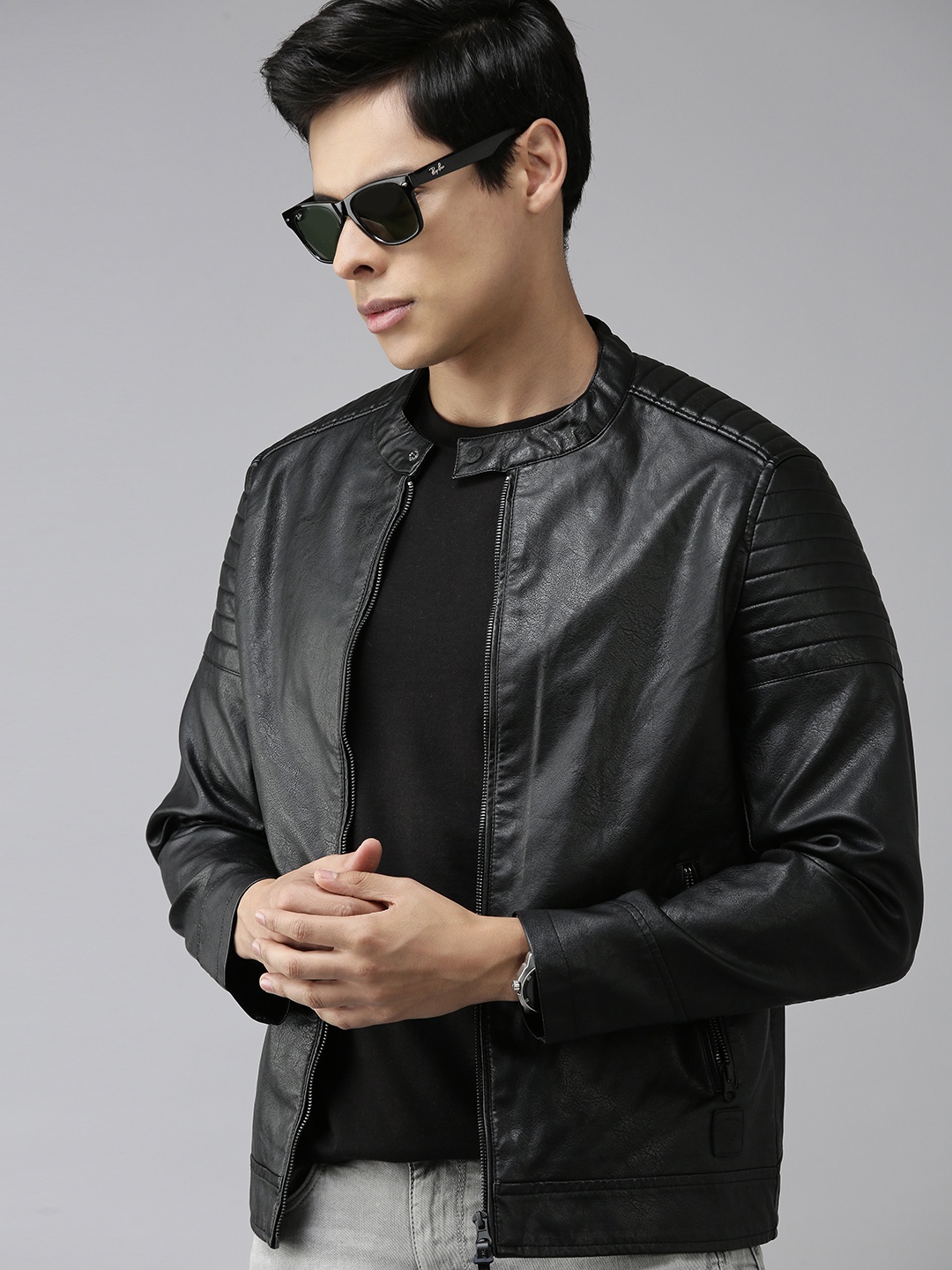 

U S Polo Assn Denim Co Men Black Biker Jacket