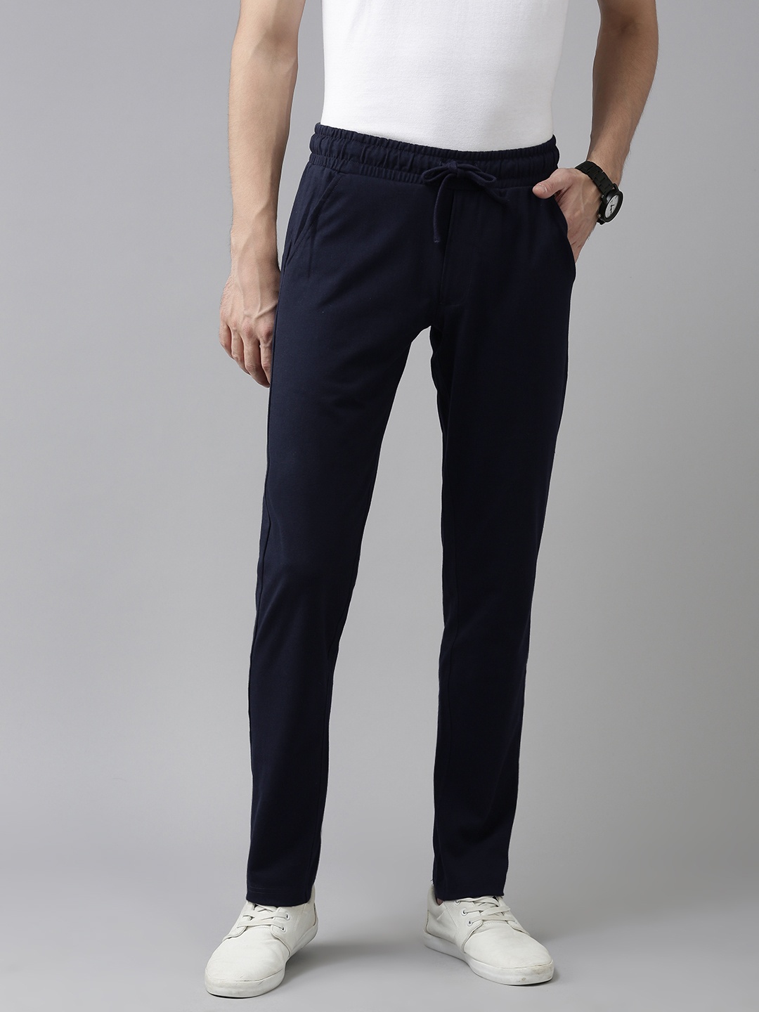 

U.S. Polo Assn. Men Navy Blue Solid Track Pants