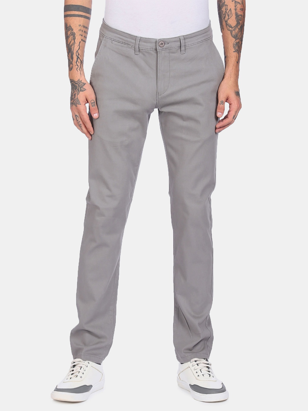 

U S Polo Assn Men Grey Slim Fit Trousers