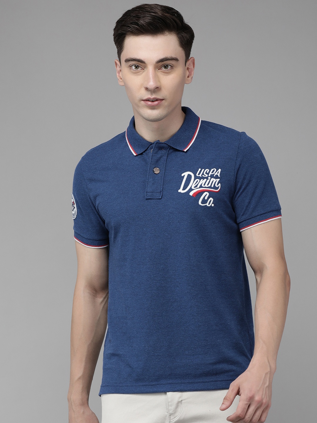 

U S Polo Assn Denim Co Men Navy Blue T-shirt with Printed Detail