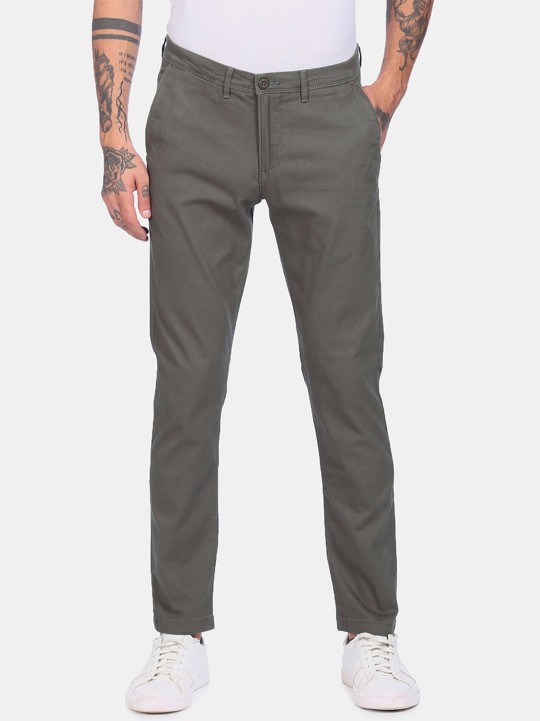 

U.S. Polo Assn. Men Olive Green Trousers